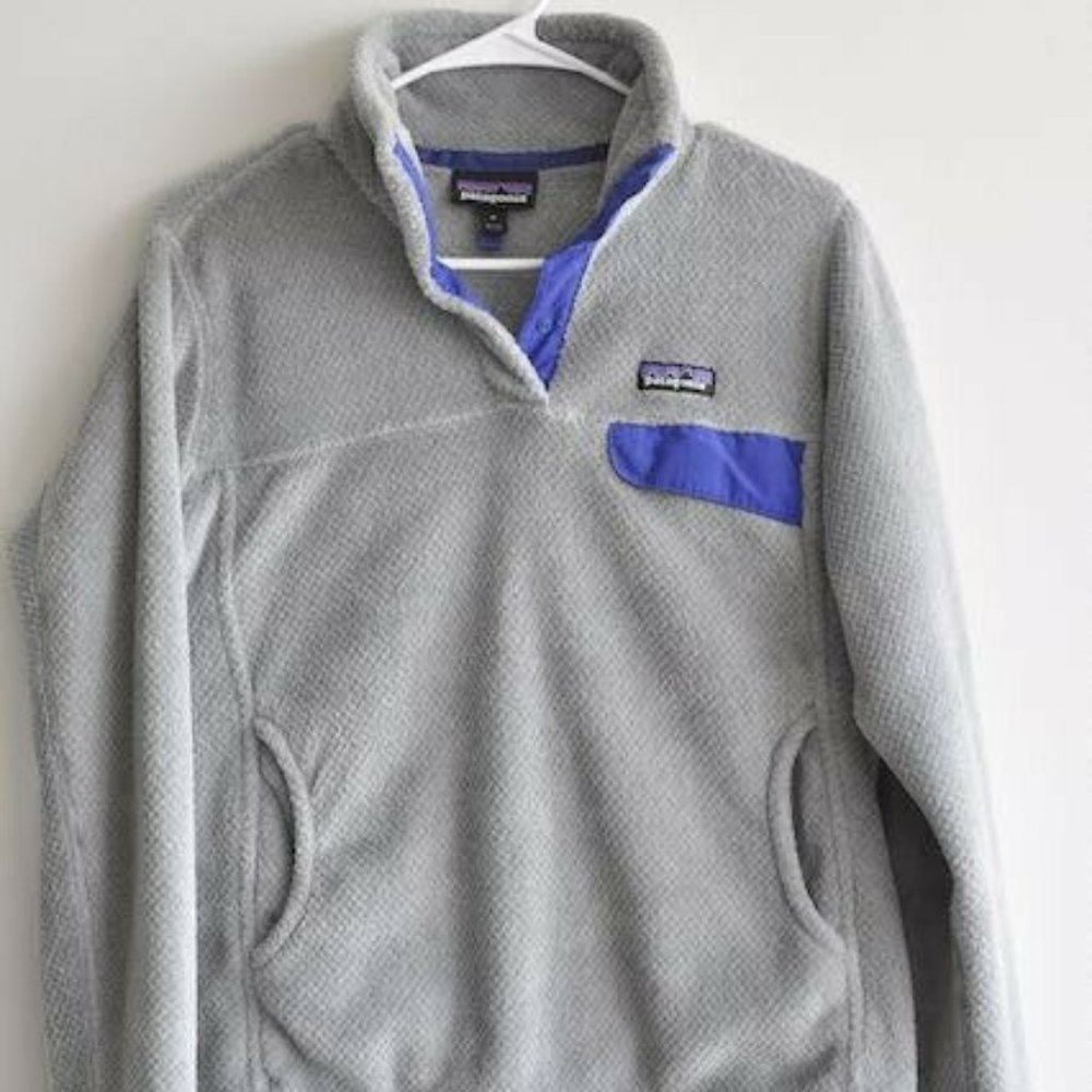 Patagonia Re-Tool Snap-T Fleece Grey and Blue M